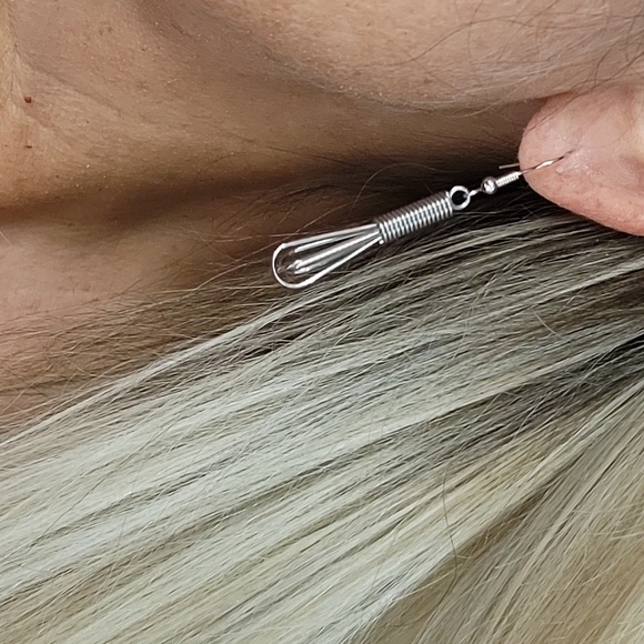 Miniature Whisk Drop Earrings - Picture 5 of 6
